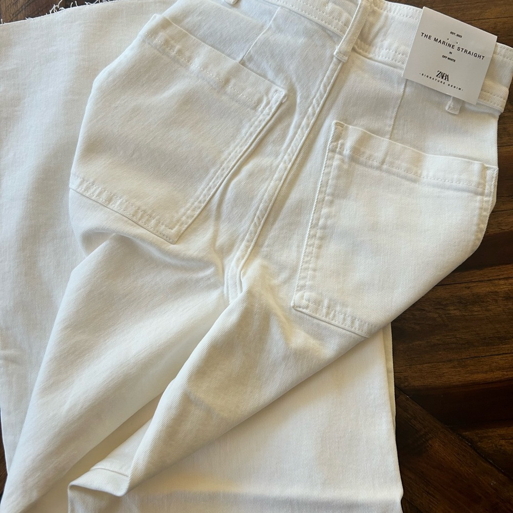 Size 0 new with tags Zara wide leg white pants bought in Paris